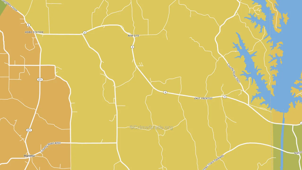 New Site, MS Map of Burglary Rates