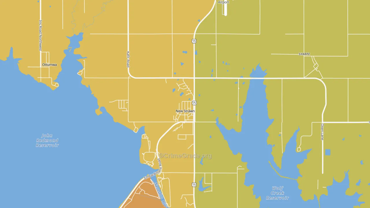 New Strawn, KS Map of Burglary Rates