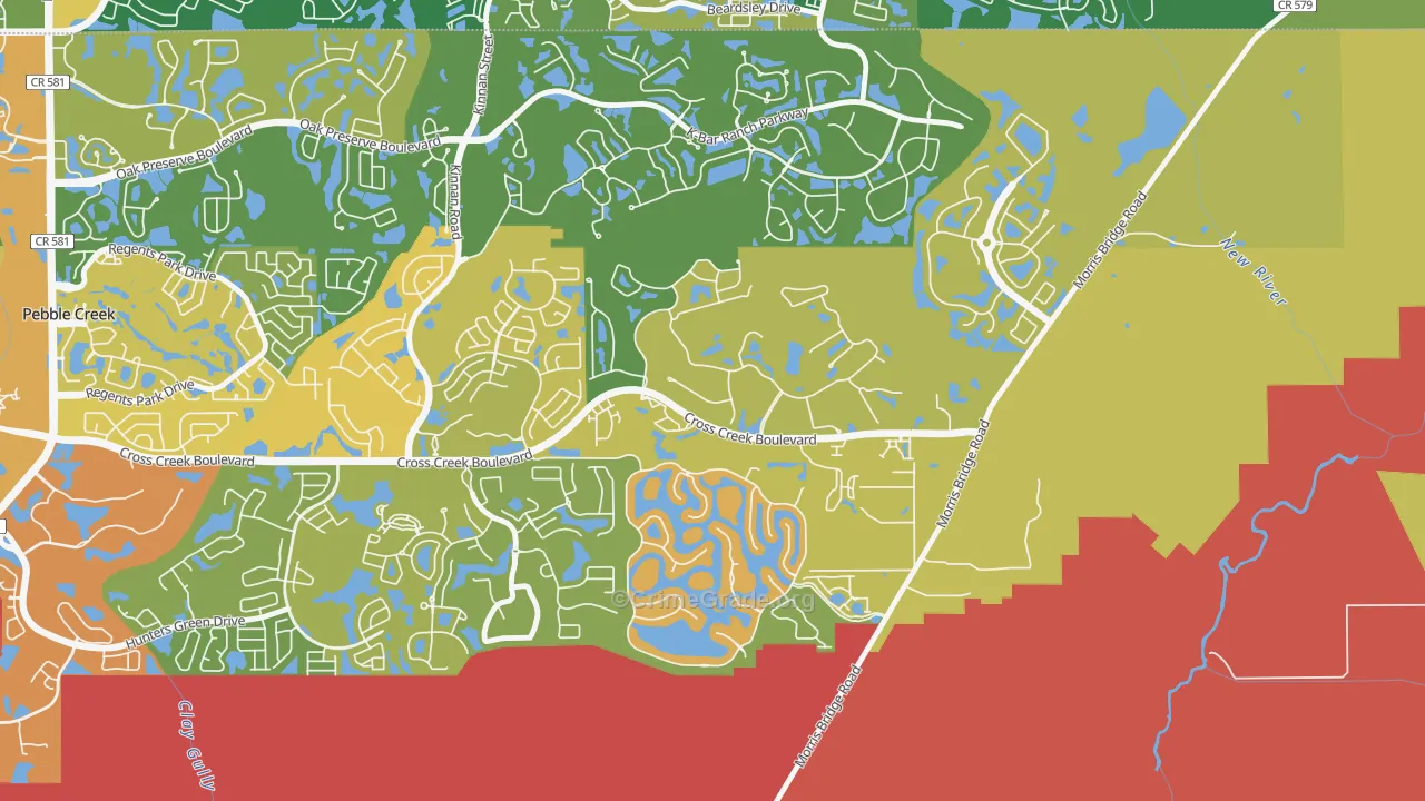 New Tampa, Tampa, FL Map of Burglary Rates