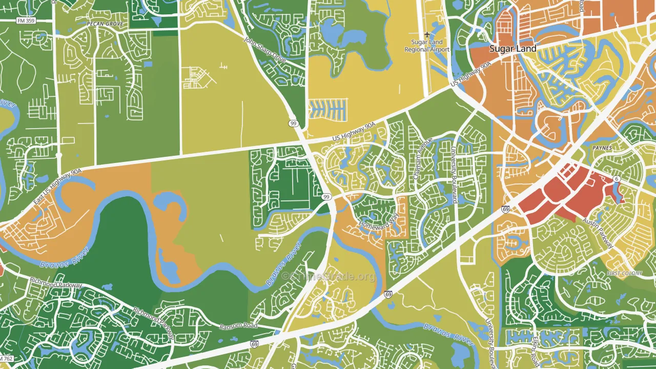 New Territory, TX Map of Burglary Rates