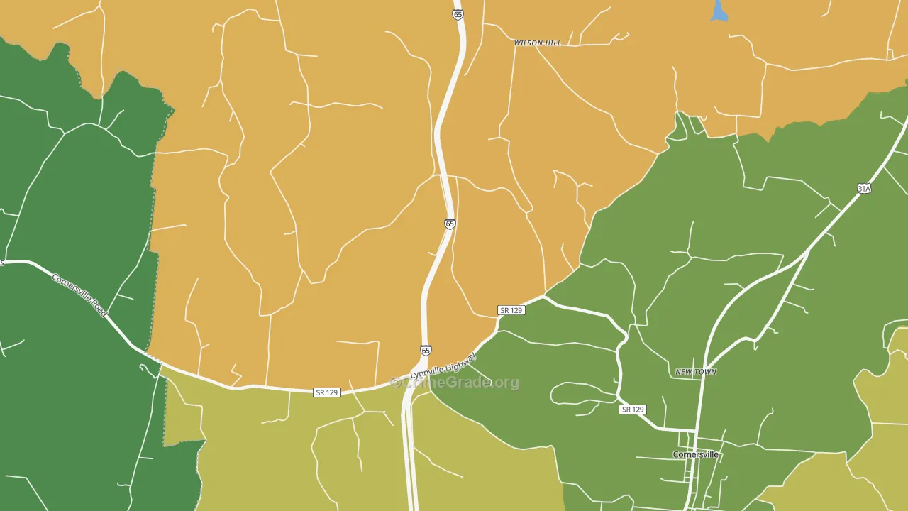 New Town, TN Map of Burglary Rates