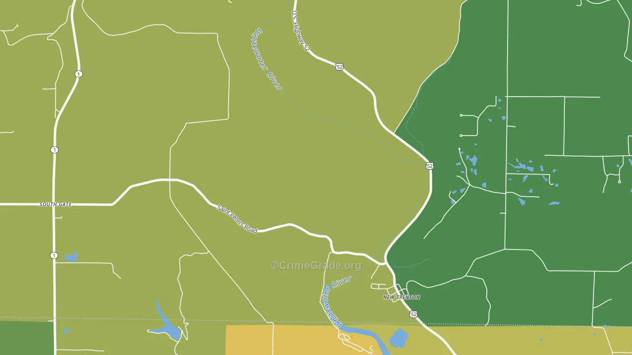 New Trenton, IN Map of Burglary Rates
