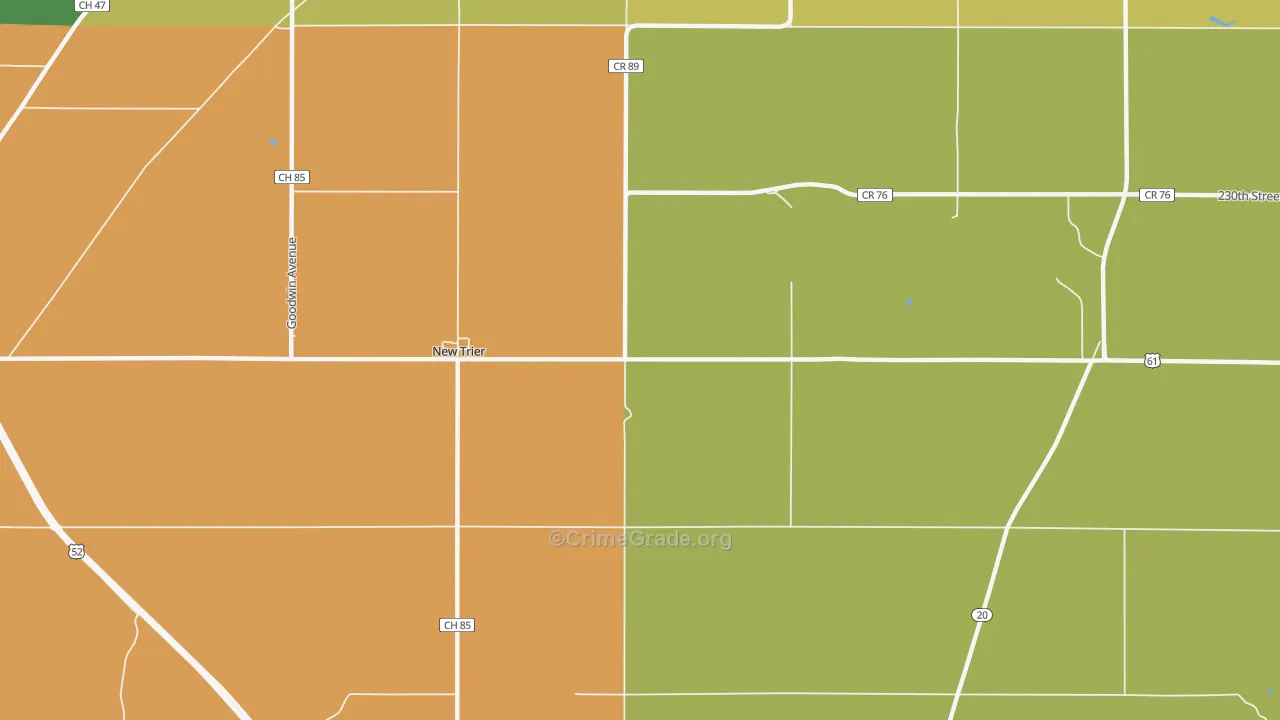 New Trier, MN Map of Burglary Rates