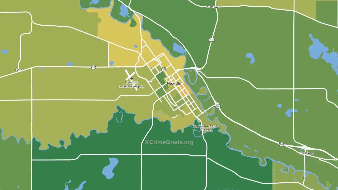 New Ulm, MN Map of Burglary Rates