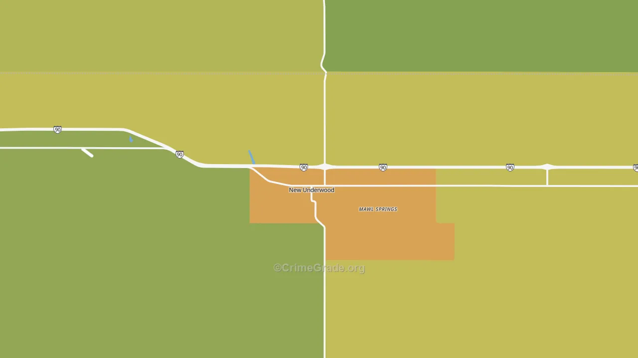New Underwood, SD Map of Burglary Rates