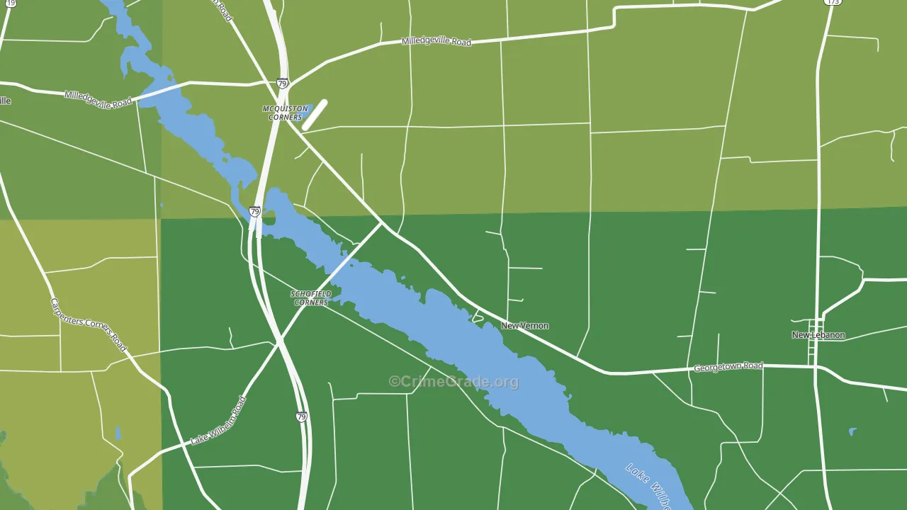 New Vernon, PA Map of Burglary Rates