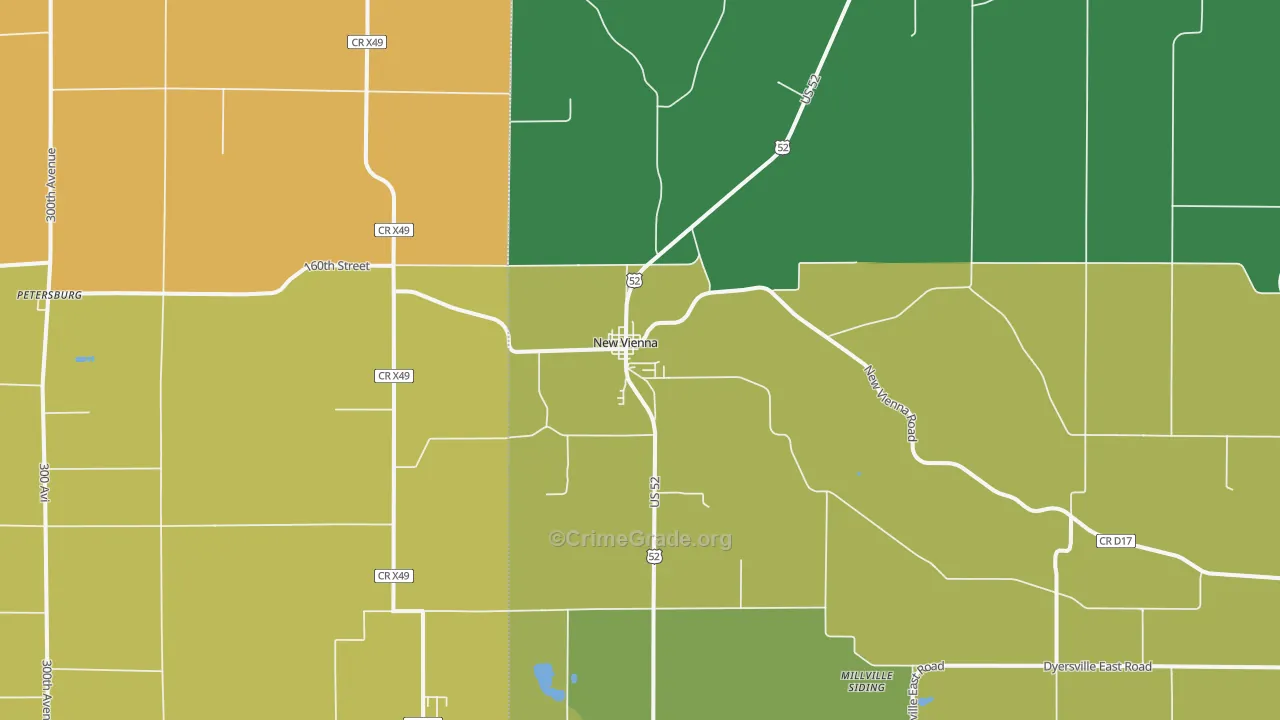 New Vienna, IA Map of Burglary Rates