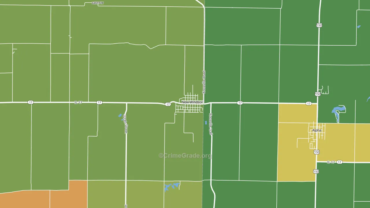 New Windsor, IL Map of Burglary Rates