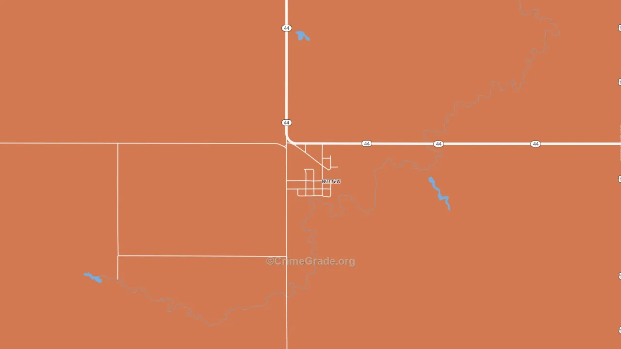 New Witten, SD Map of Burglary Rates