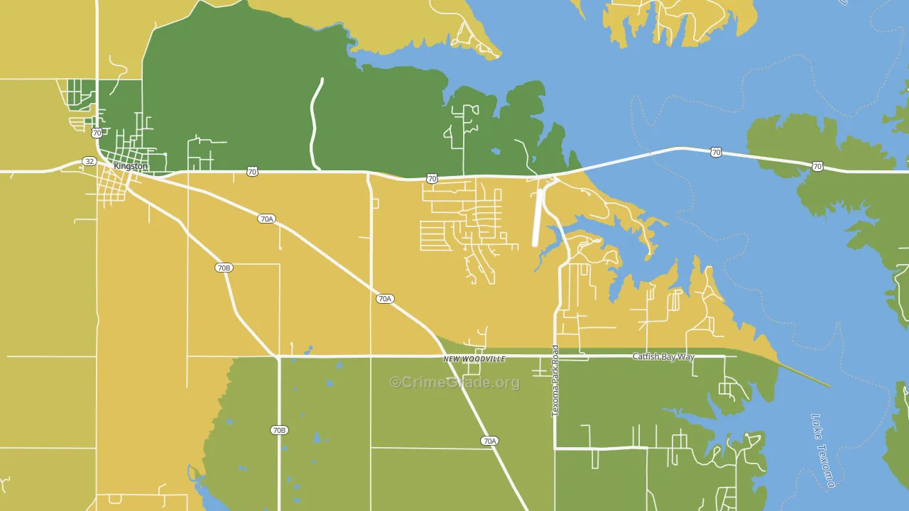 New Woodville, OK Map of Burglary Rates