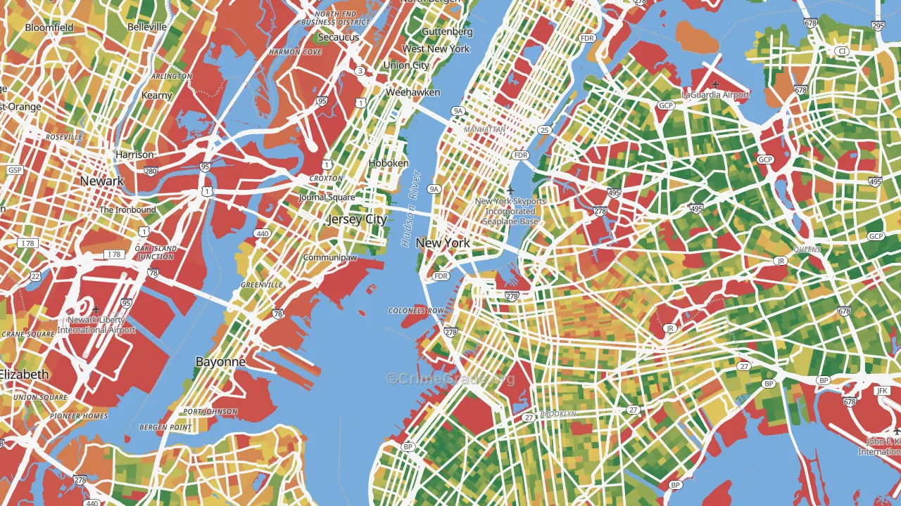 New York, NY Map of Burglary Rates