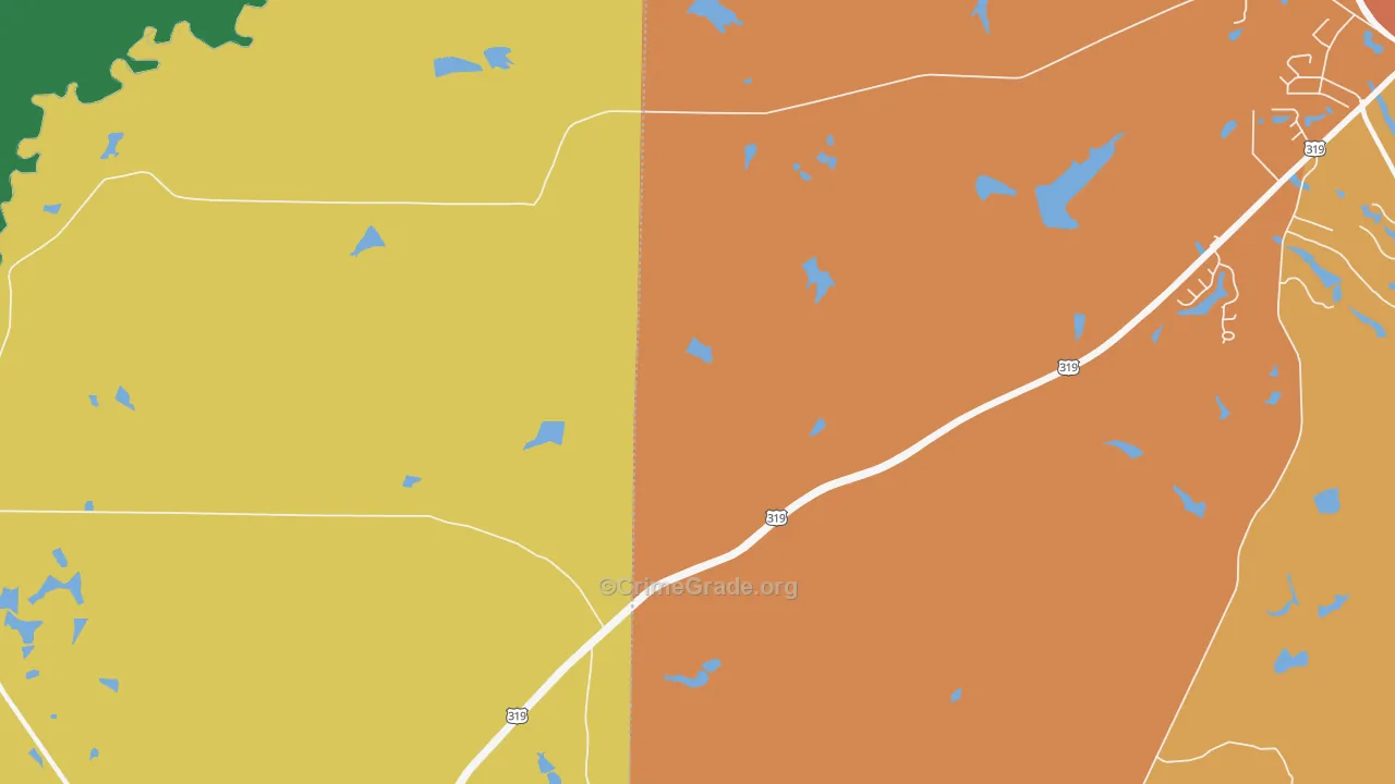 Newark, GA Map of Burglary Rates