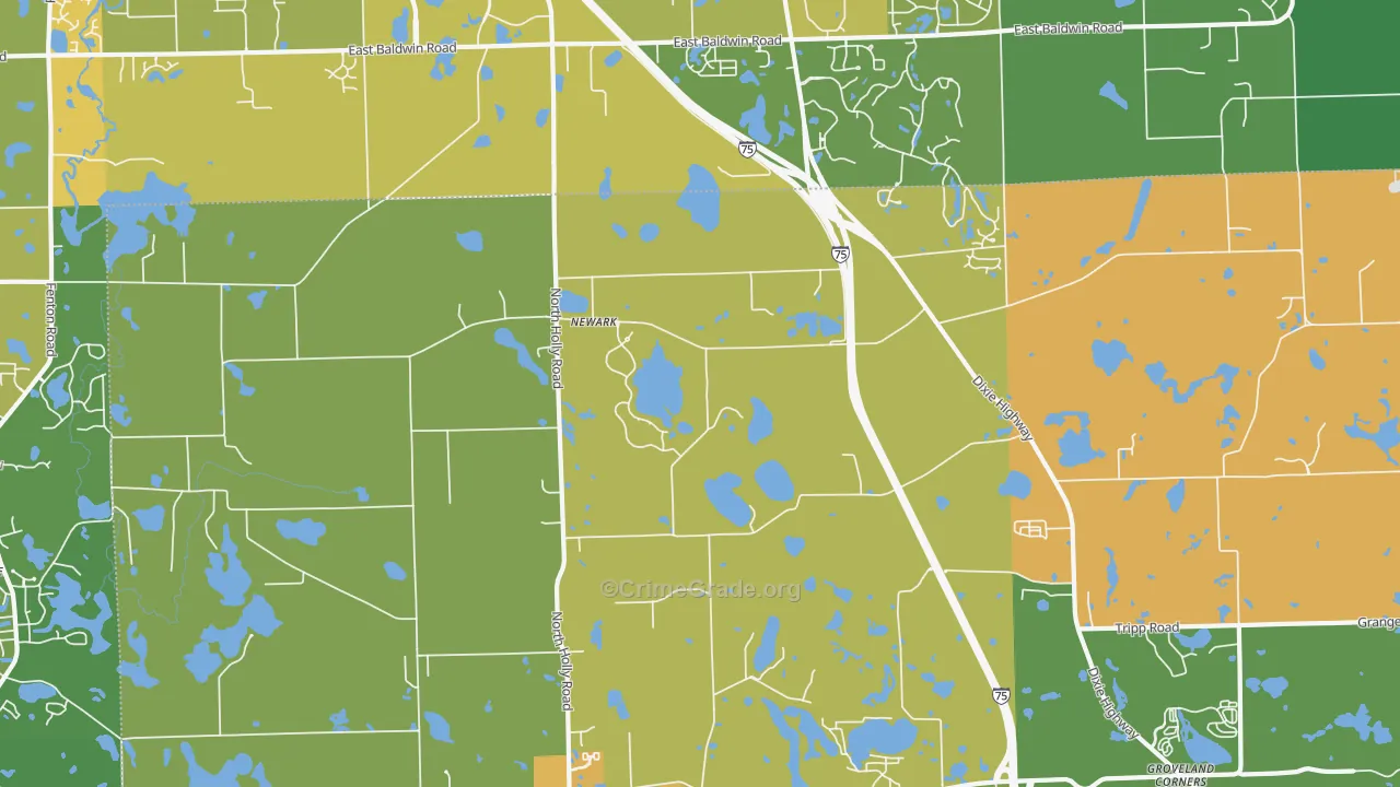 Newark, MI Map of Burglary Rates