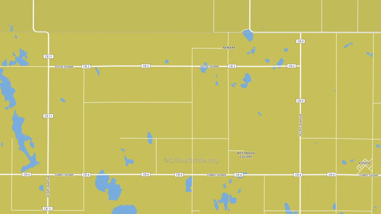 Newark, SD Map of Burglary Rates