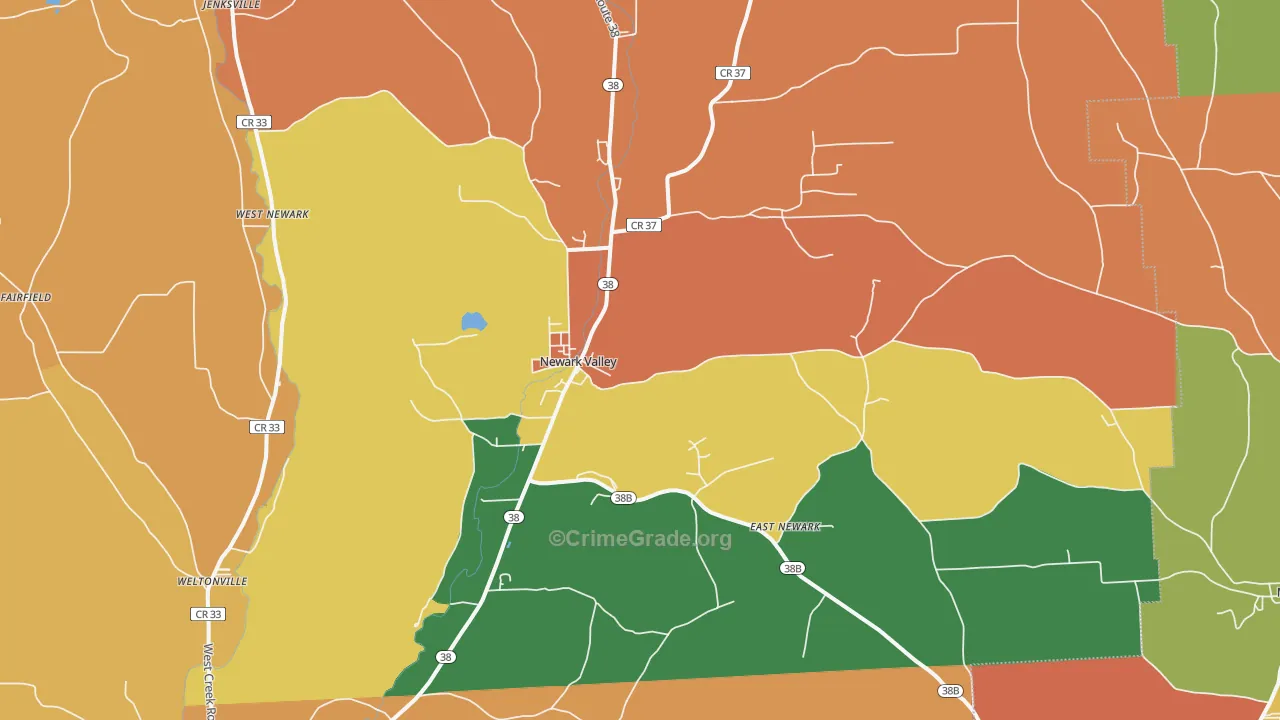 Newark Valley, NY Map of Burglary Rates