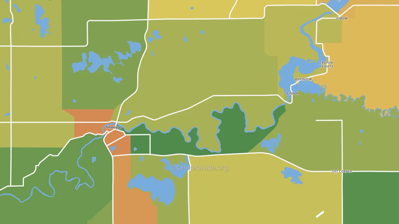 Newaygo, MI Map of Burglary Rates