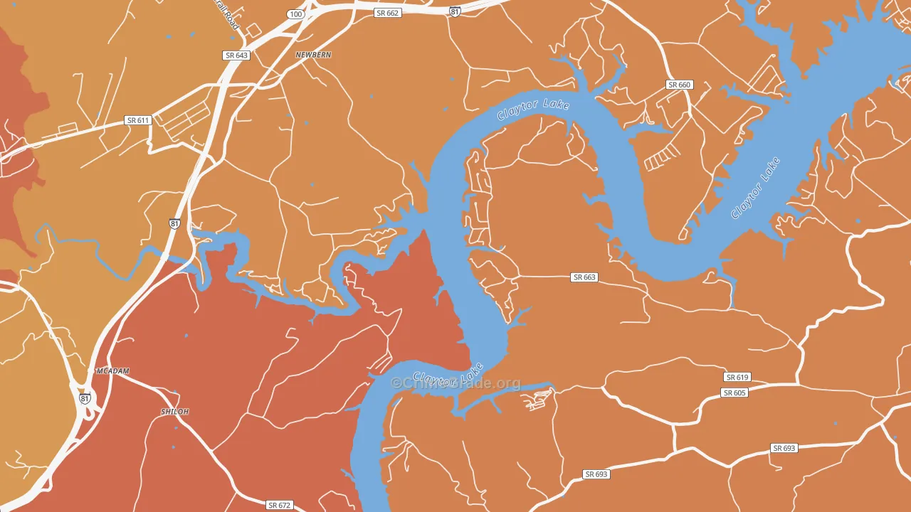 Newbern, VA Map of Burglary Rates
