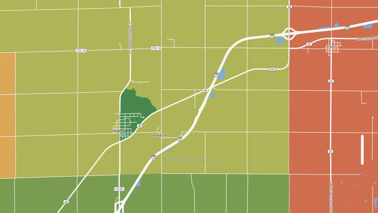 Newburg, IL Map of Burglary Rates