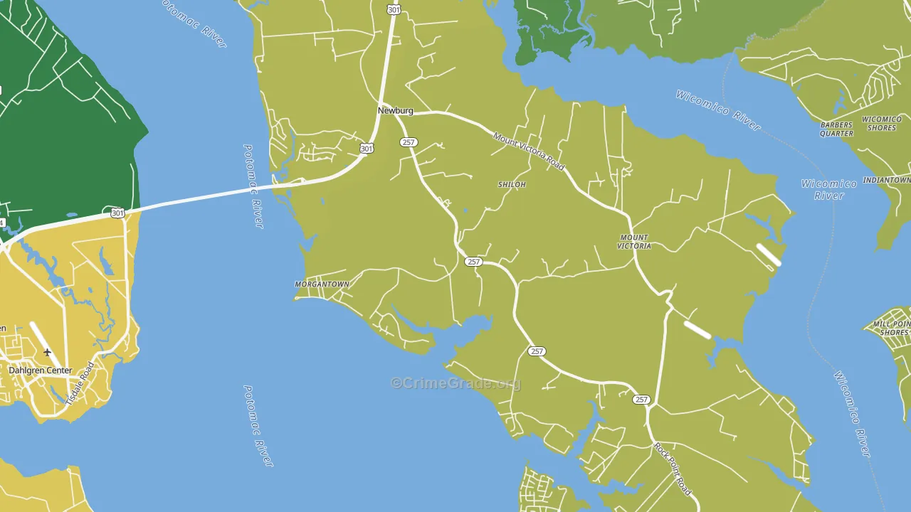 Newburg, MD Map of Burglary Rates