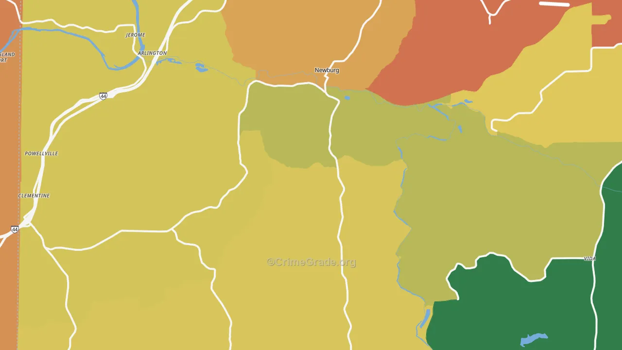 Newburg, MO Map of Burglary Rates