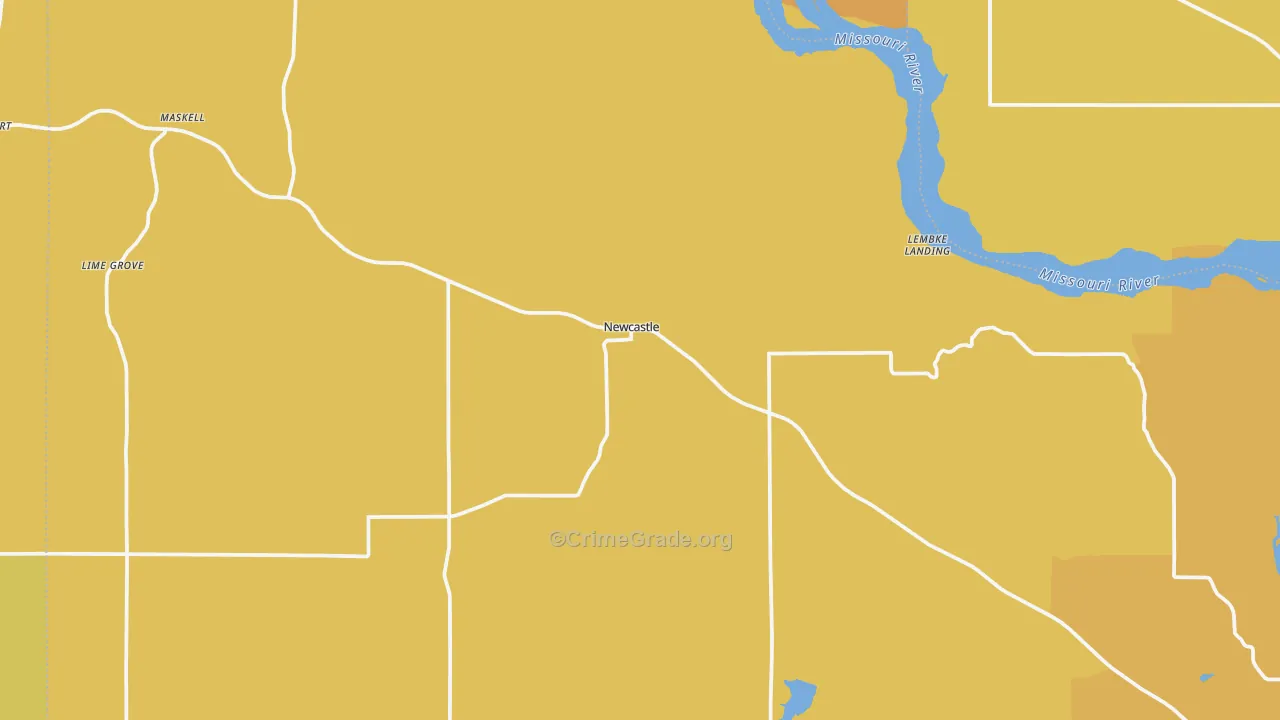 Newcastle, NE Map of Burglary Rates