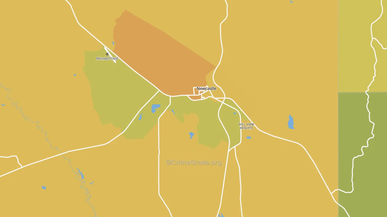 Newcastle, WY Map of Burglary Rates