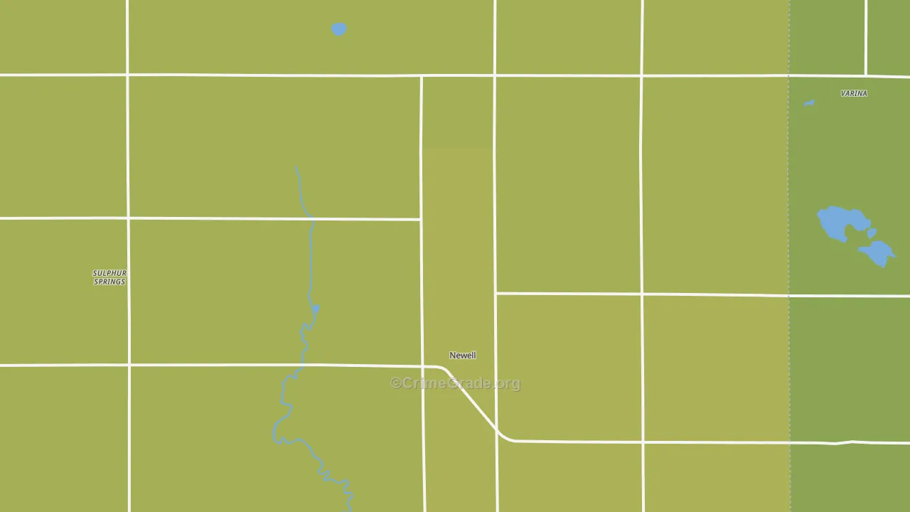 Newell, IA Map of Burglary Rates