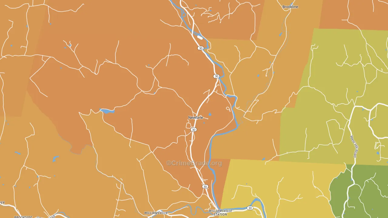 Newfane, VT Map of Burglary Rates