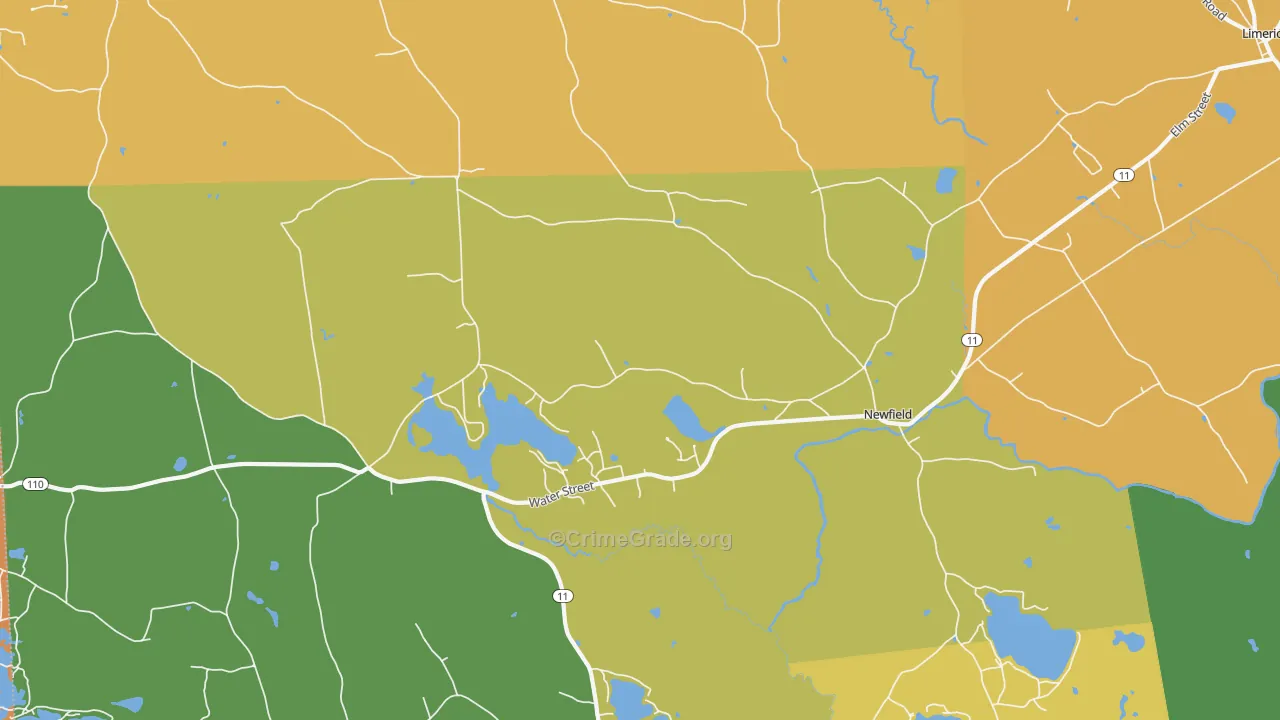 Newfield, ME Map of Burglary Rates