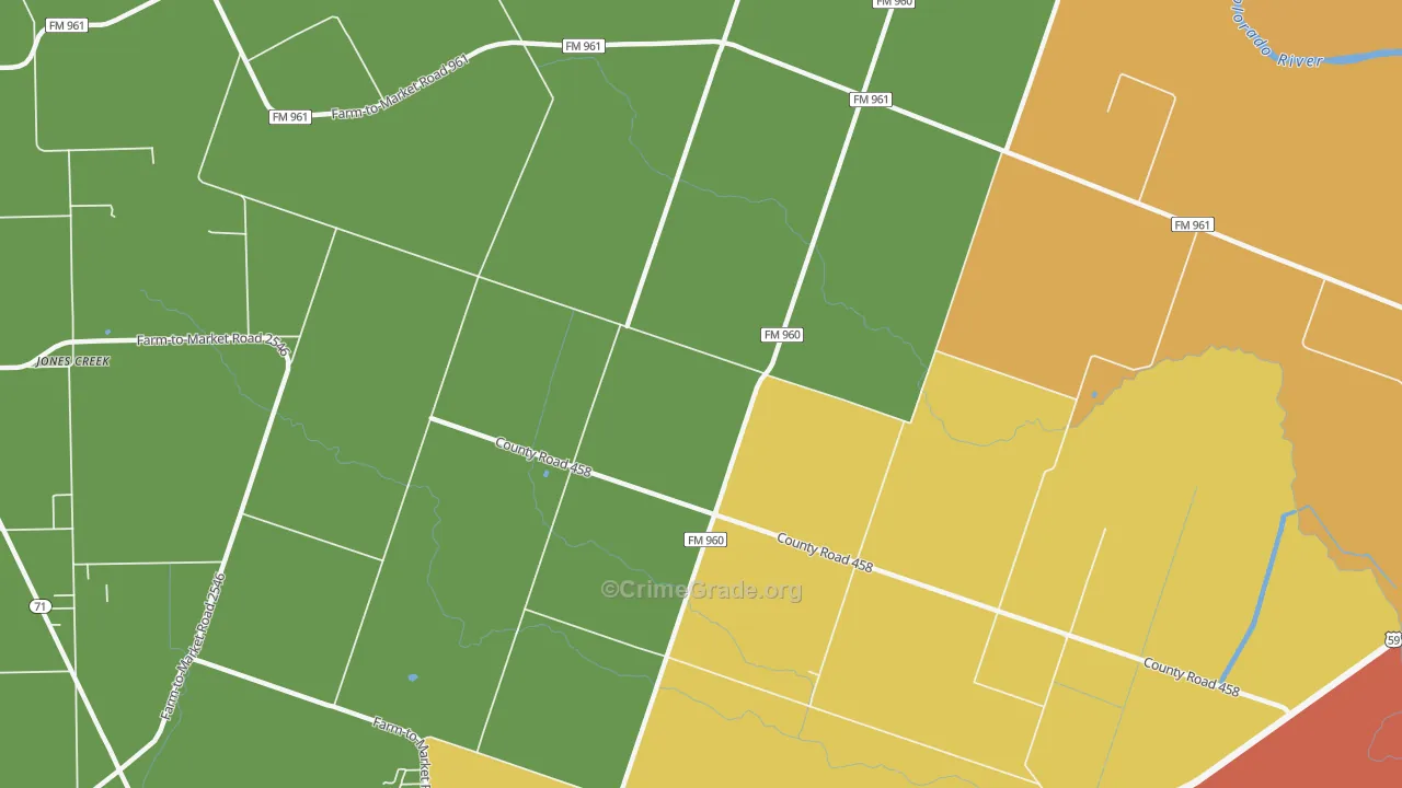 Newgulf, TX Map of Burglary Rates