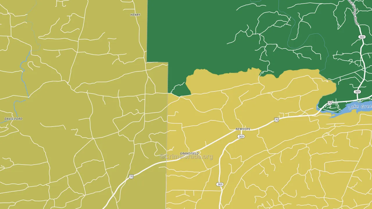 Newhope, AR Map of Burglary Rates