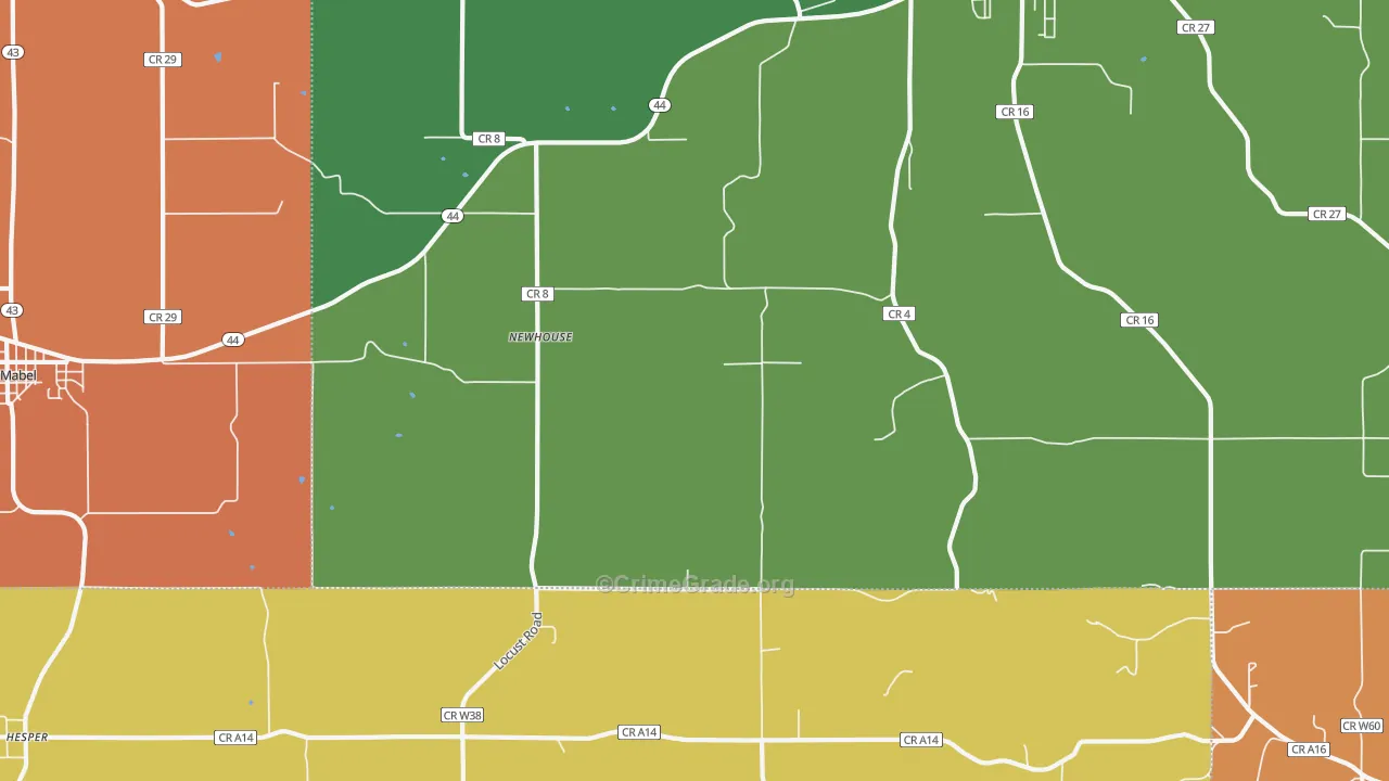 Newhouse, MN Map of Burglary Rates