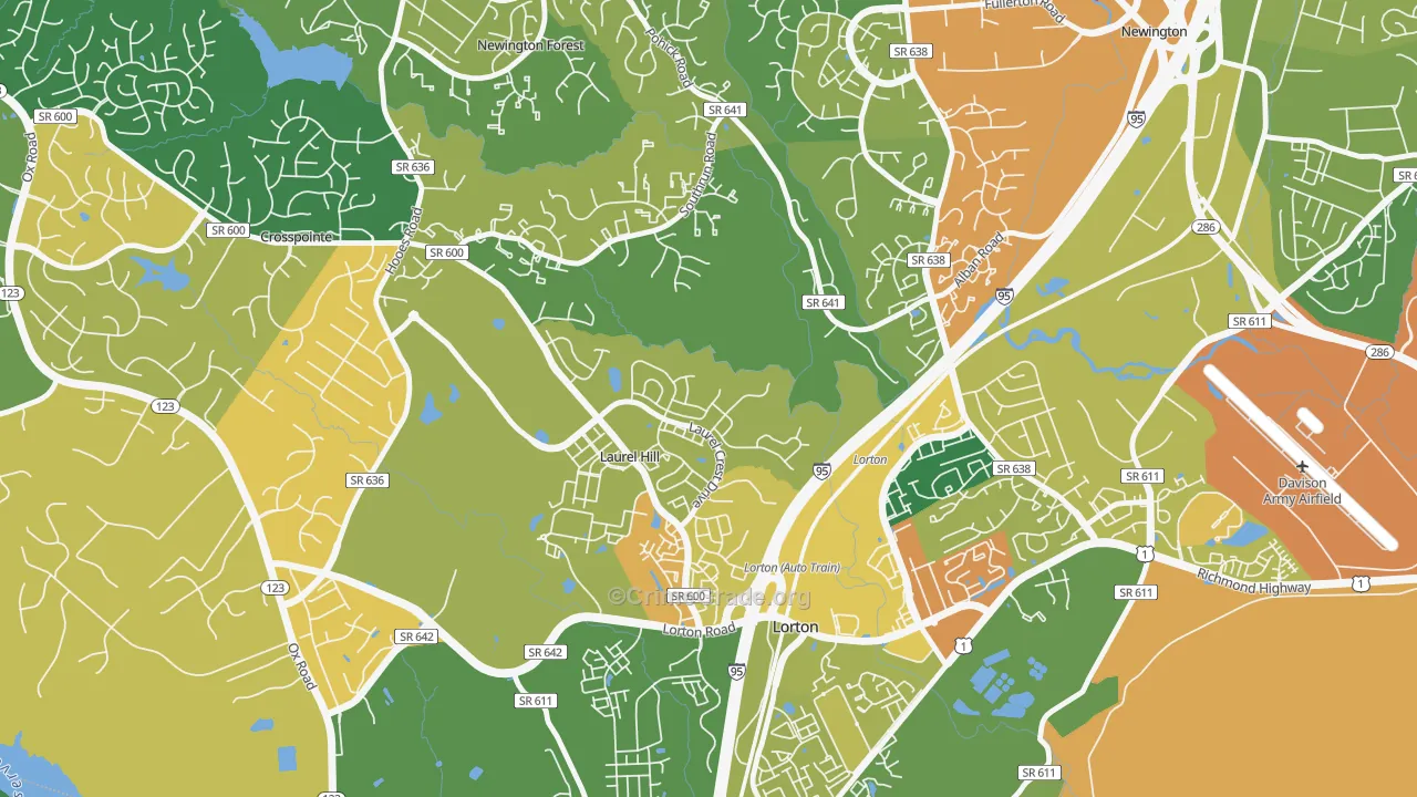 Newington Forest, VA Map of Burglary Rates