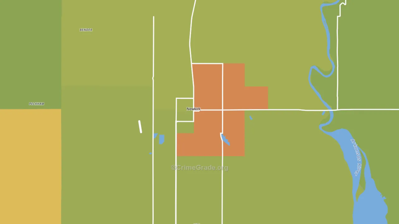 Newkirk, OK Map of Burglary Rates