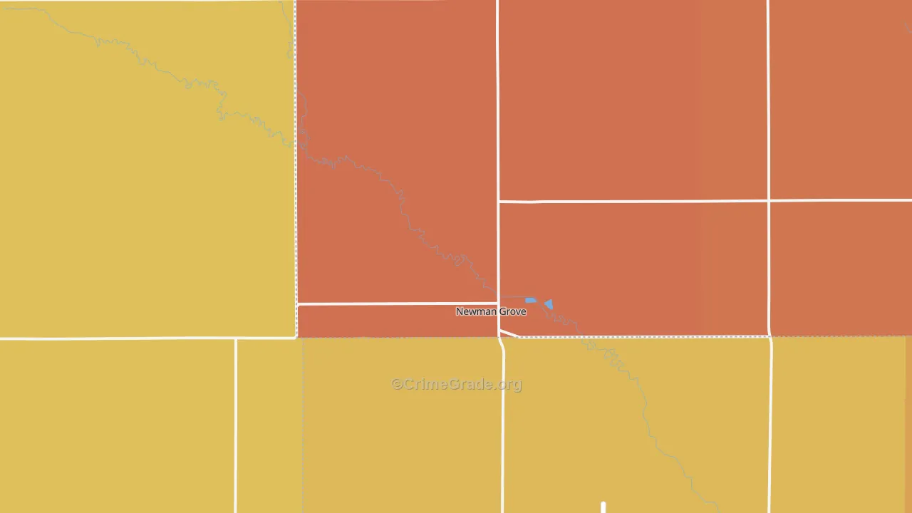 Newman Grove, NE Map of Burglary Rates