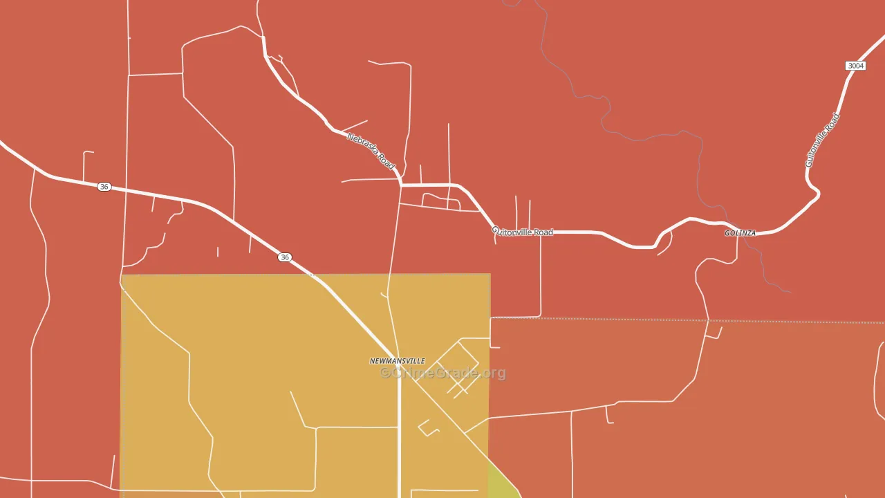 Newmansville, PA Map of Burglary Rates
