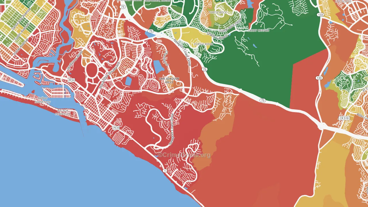 Newport Coast, CA Map of Burglary Rates