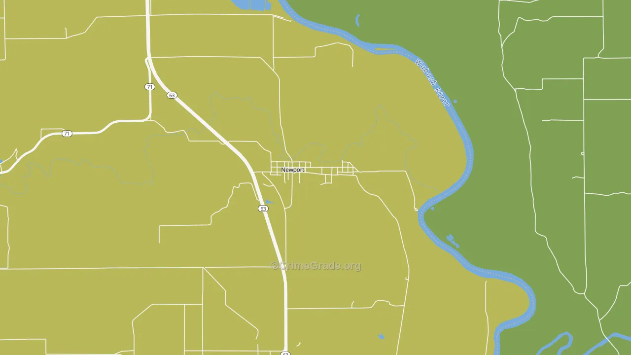 Newport, IN Map of Burglary Rates