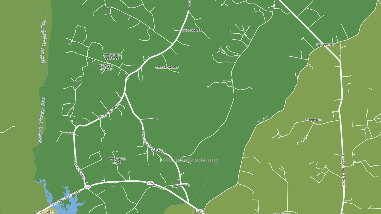 Newport, MD Map of Burglary Rates