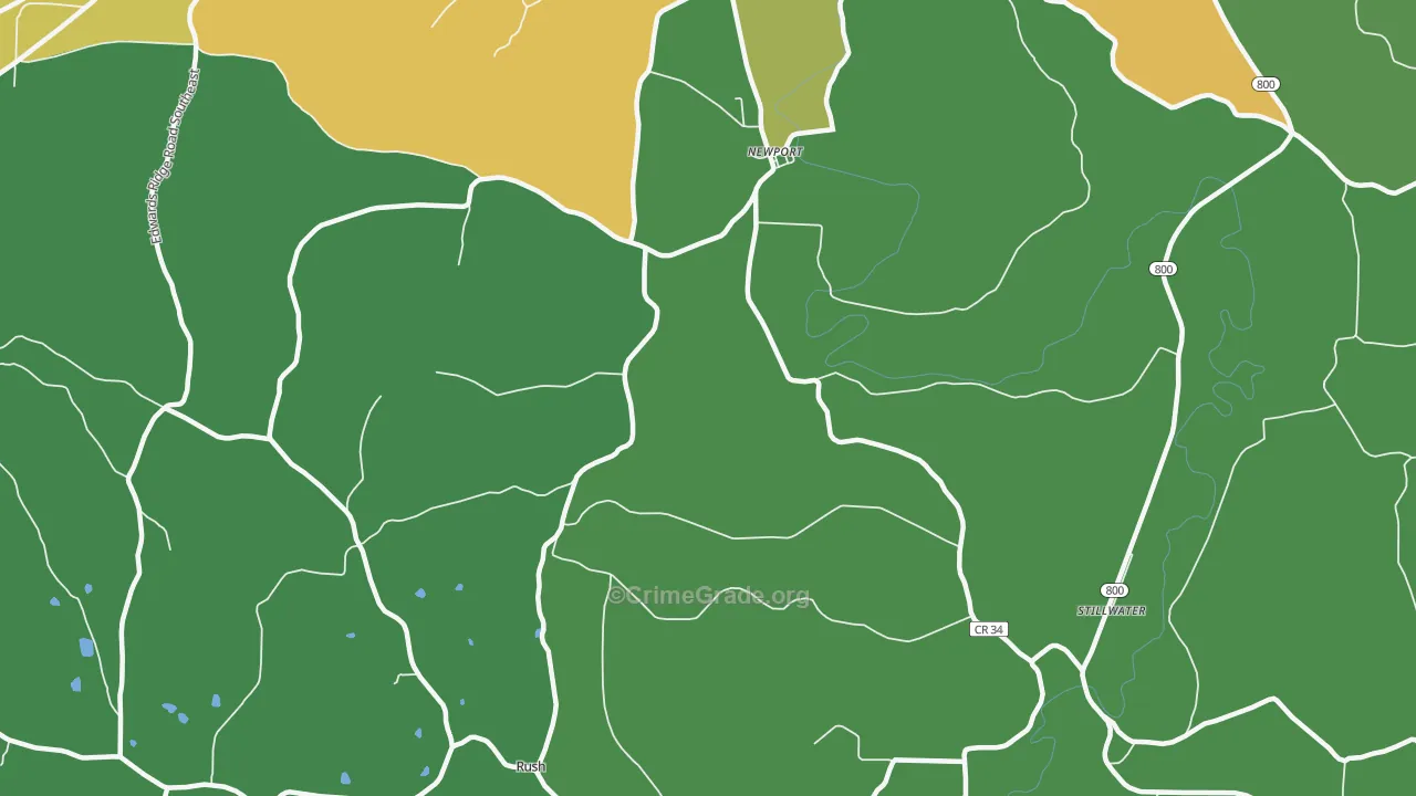 Newport, OH Map of Burglary Rates