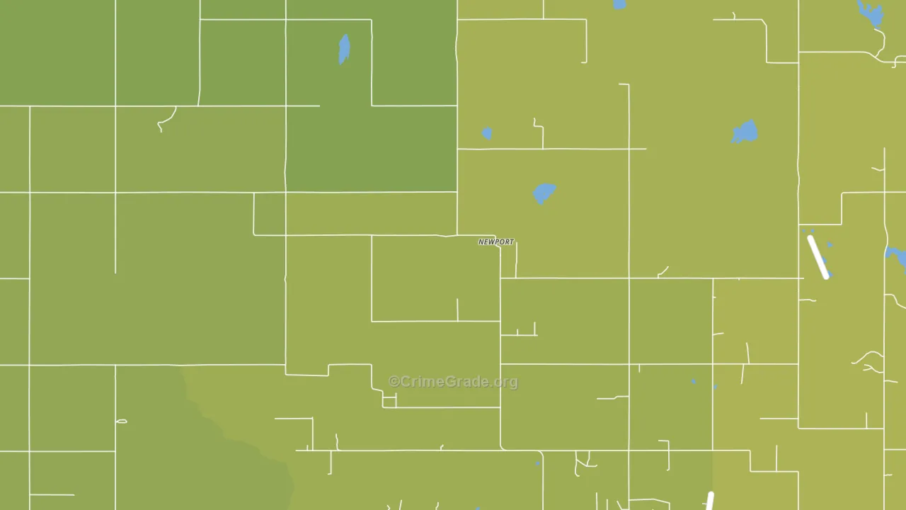 Newport, OK Map of Burglary Rates