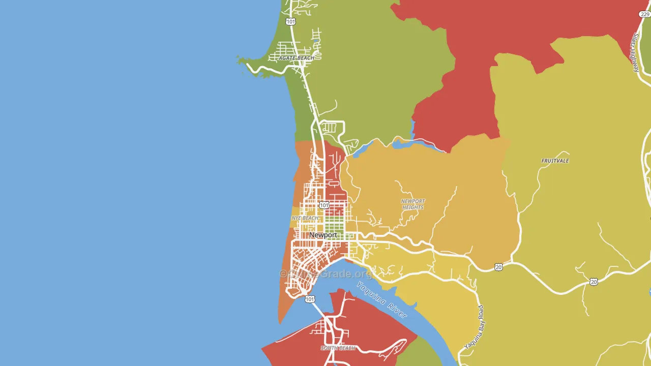Newport, OR Map of Burglary Rates