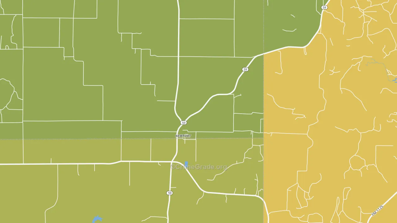 Newport, TX Map of Burglary Rates