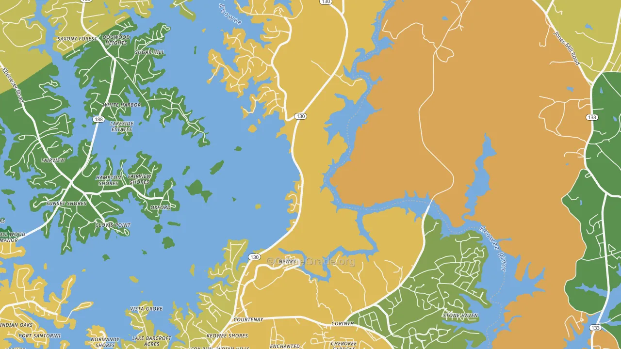 Newry, SC Map of Burglary Rates