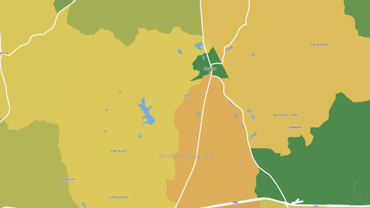 Newton County, MS Map of Burglary Rates