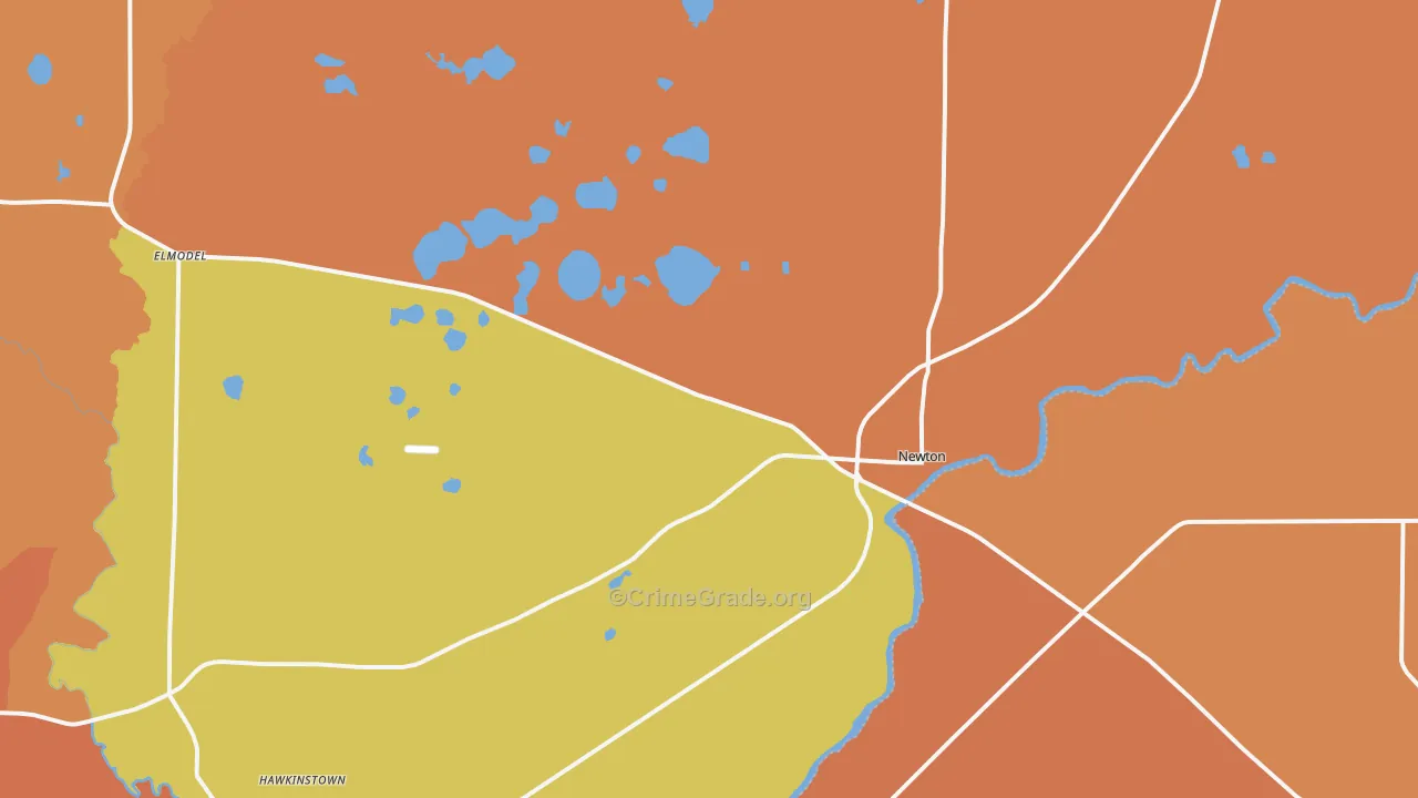 Newton, GA Map of Burglary Rates