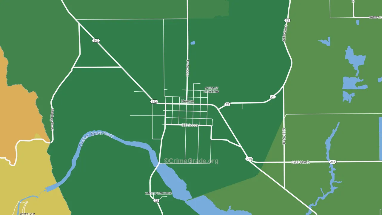 Newton, UT Map of Burglary Rates