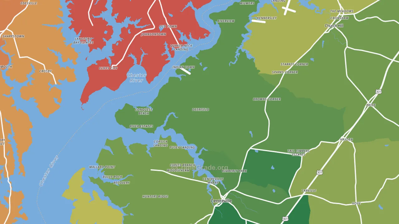 Newtown, MD Map of Burglary Rates