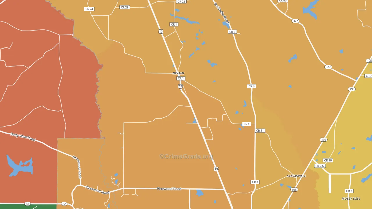 Neyami, GA Map of Burglary Rates