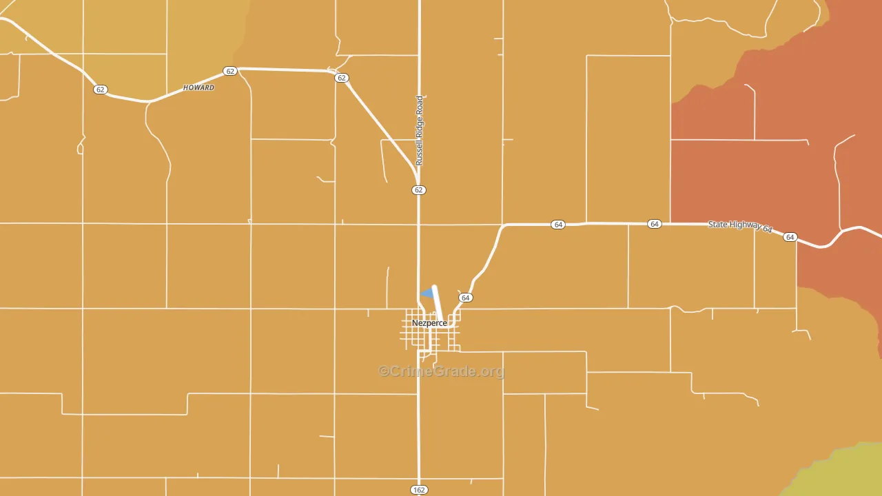 Nezperce, ID Map of Burglary Rates
